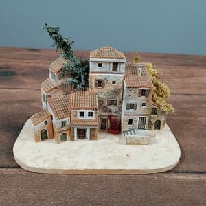 Vintage French Givot Miniature Village Scene Buildings Diorama France
